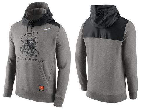 Men's Pittsburgh Pirates Nike Gray Cooperstown Collection Hybrid Pullover Hoodie